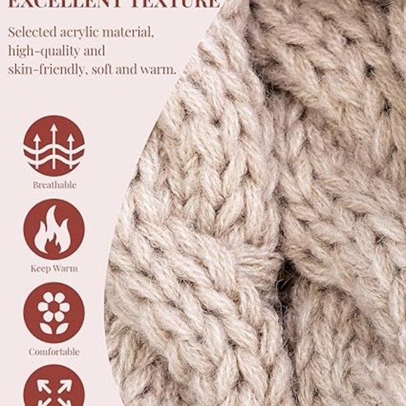 3 PCS Womens Beanie with Pom Pom,‎ Knit Beanie Hats for Women Winter and Fall - Picture 4 of 6